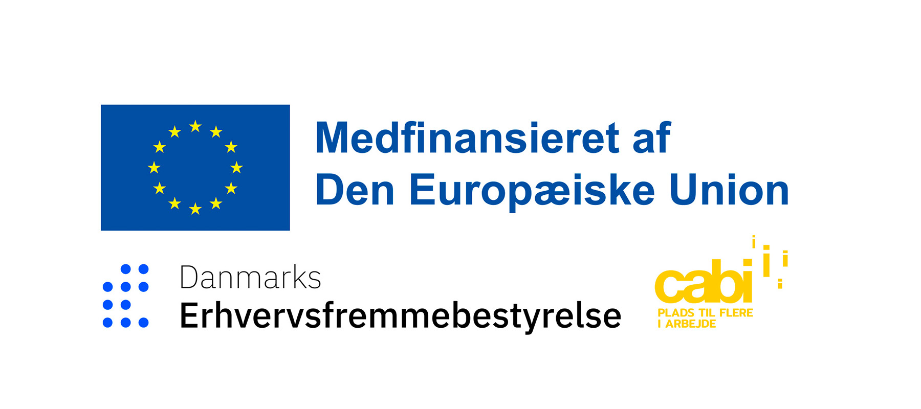 Logoer: EU, Danmarks Erhvervsfremmebestyrelse og Cabi